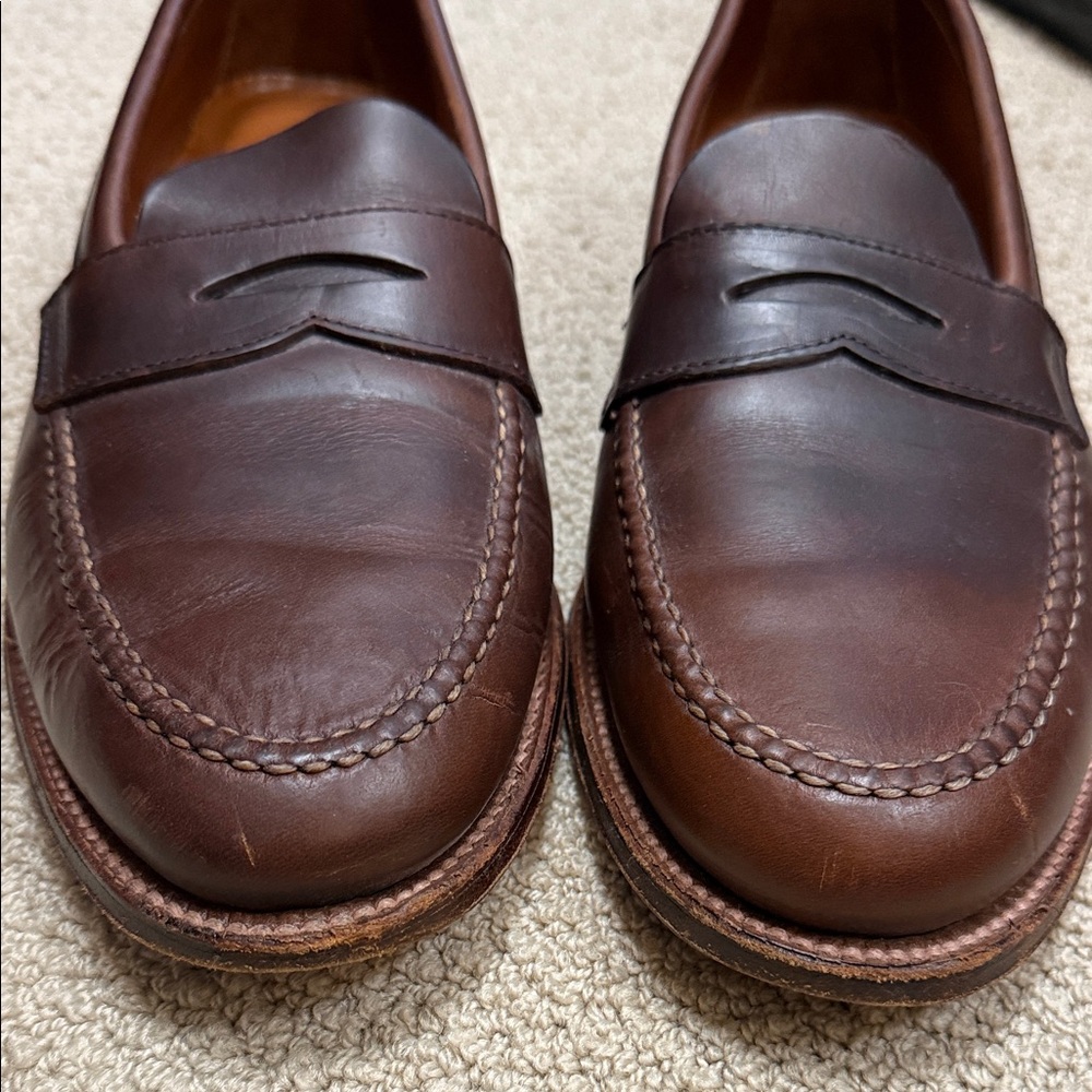 Alden Men's Rich Brown Leather Slip-Ons - Picture 4 of 7